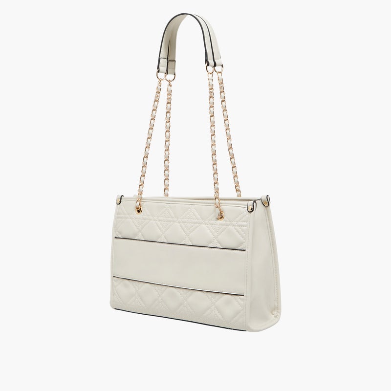 Adore Panelled Tote Bag in Cream for Women - Image 3
